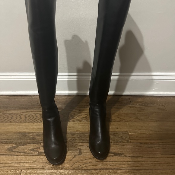 Stuart Weitzman Reserve Over The Knee Boots Black Nappa Leather Size 8 m - Picture 4 of 5